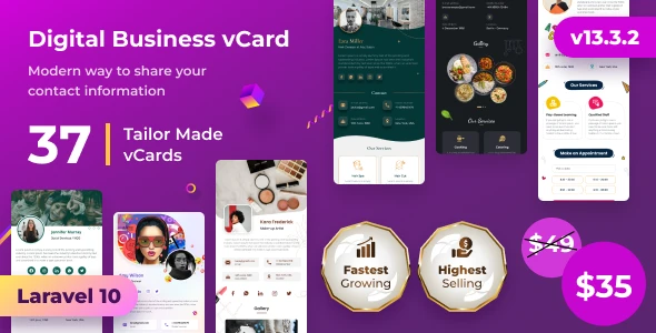 Infy vCard Saas : Digital Business Card Builder